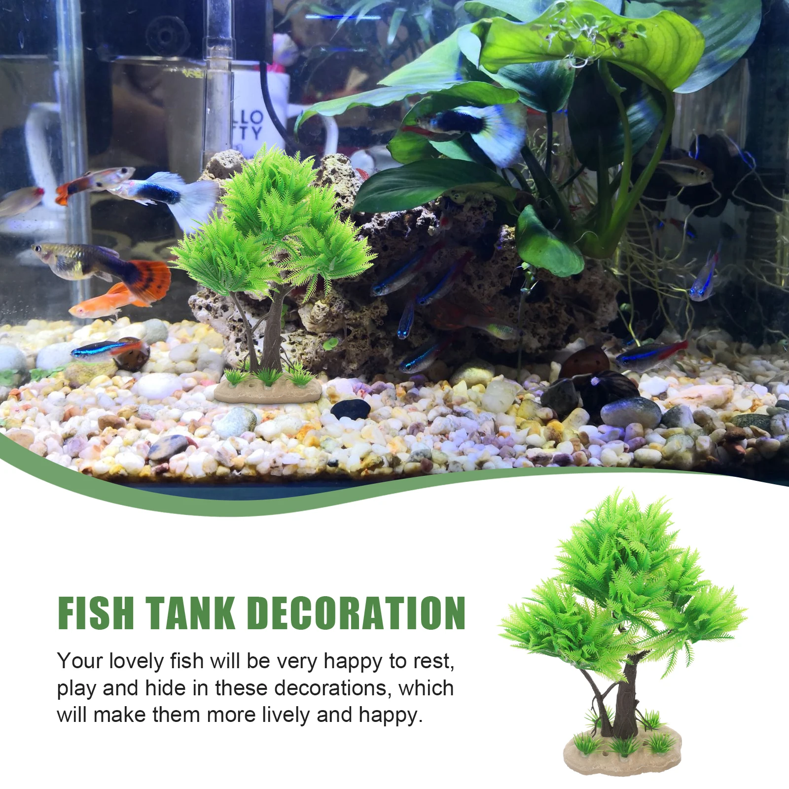 

Aquarium Artificial Tree Water Plants Fake Fish Tank Model Green Plastic L scaping Decor Fish Tank Accessories SuppliesAquarium
