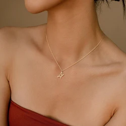Fashion 26 letter necklace stainless steel pendant simple design trendy custom women's clavicle chain chock jewelry present