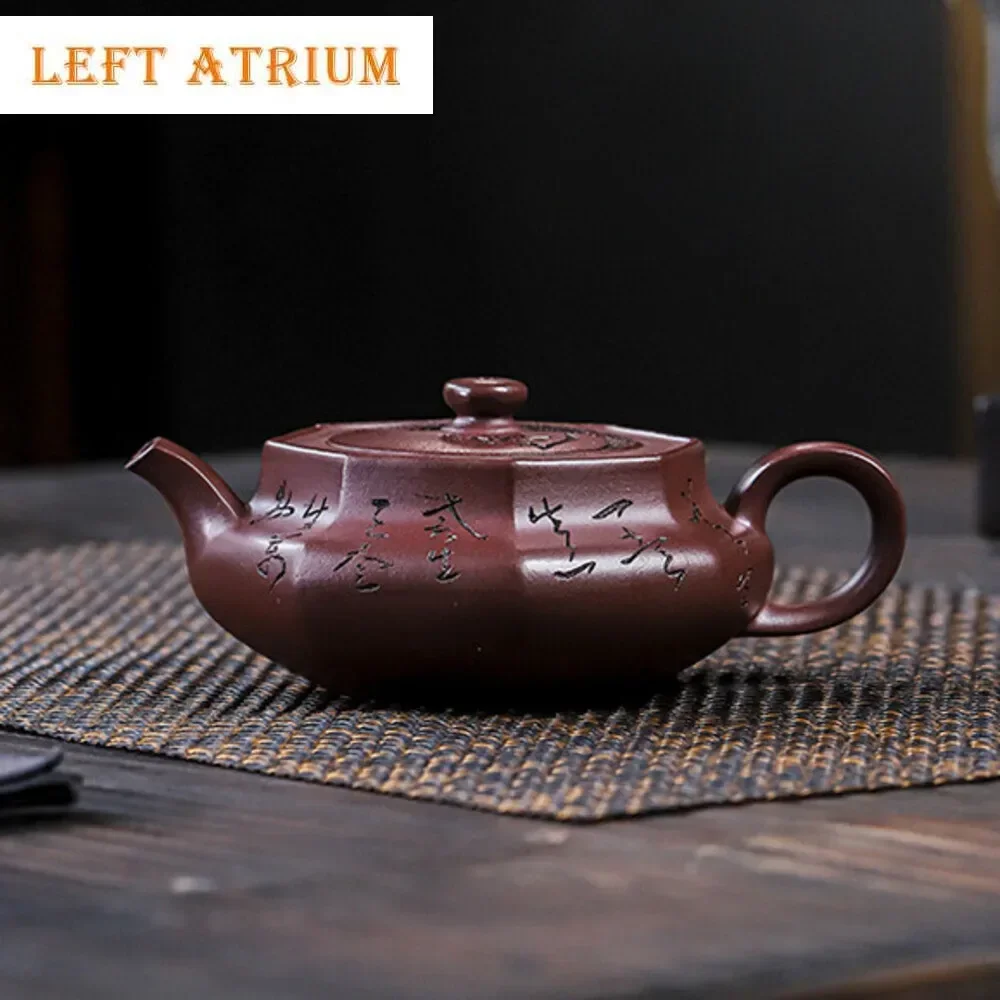 

280ML Classic Yixing Purple Clay Teapots Handmade Pot Raw Ore Azure Mud Kettle Chinese Zisha Teaset Tea Ceremony Decoration Gift