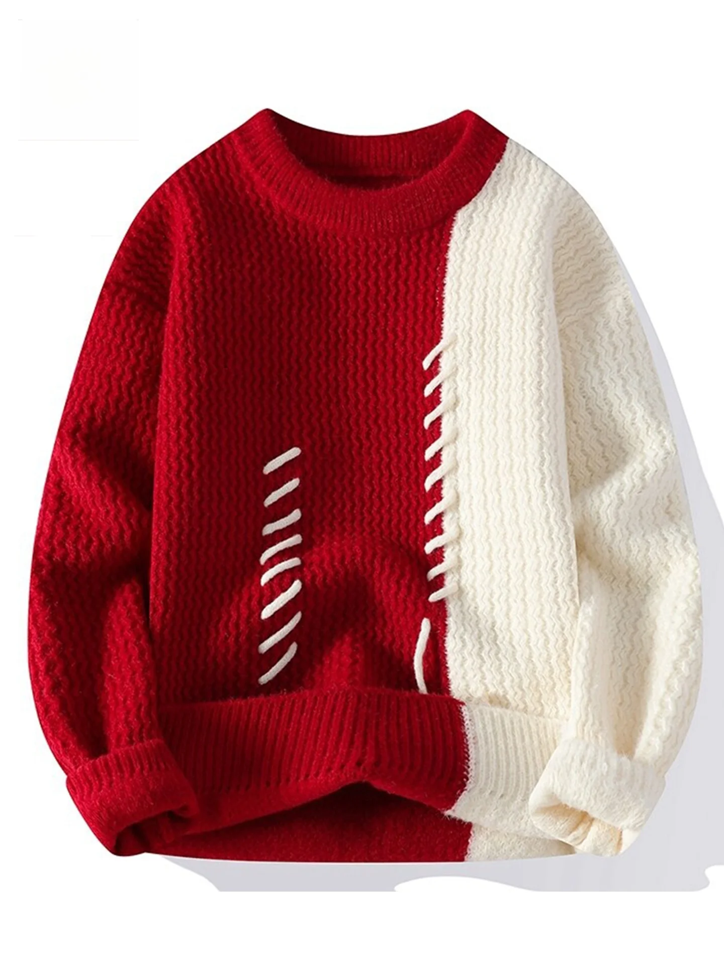 

Thiened Повседневный цветной свитер Blo круглый Ne Трикотажный свитер для мужчин и женщин Пары Теплый ленивый Sle Ретро Faion Urban F...