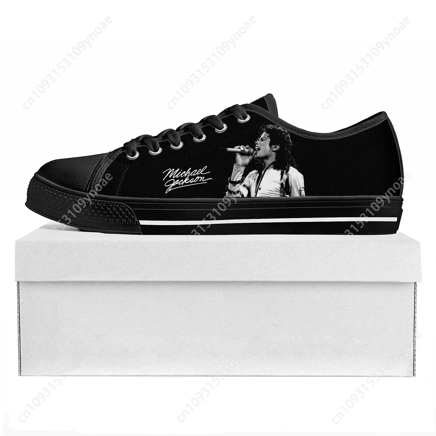 Baskets basses en toile pour hommes et femmes, chaussures de couple, chaussures personnalisées, Michael Jackson, chanteur pop, séparés eur, adolescent, rencontre, haute qualité