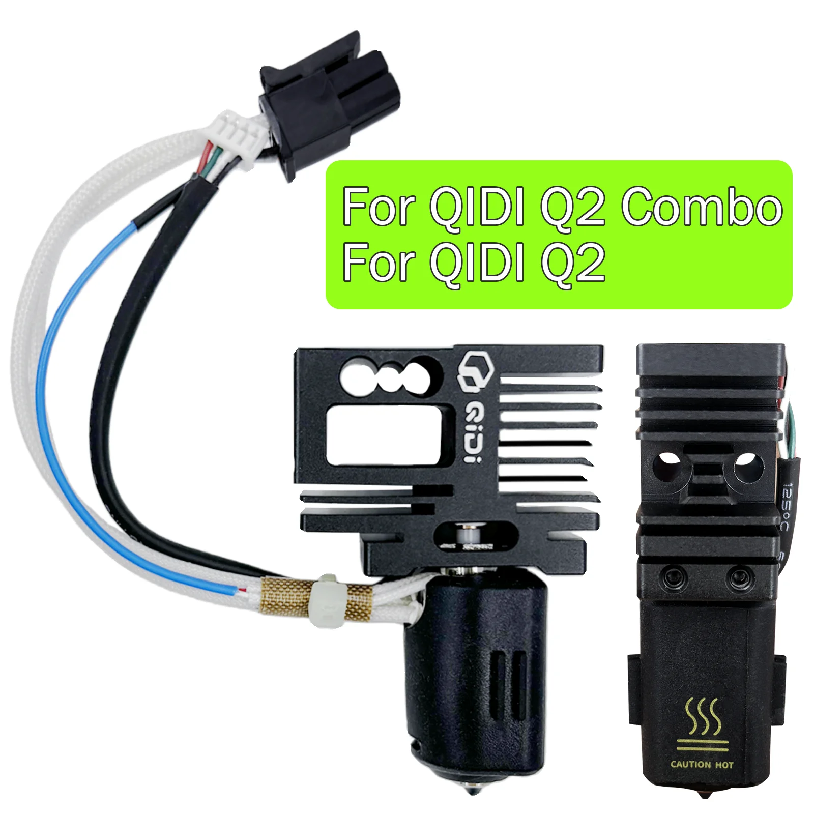 

New Original QIDI Q2 Hotend Bimetallic nozzle 0.2/0.4/0.6/0.8mm 3D printer bimetallic hot end for Q2 Combo 3D printer Accessorie