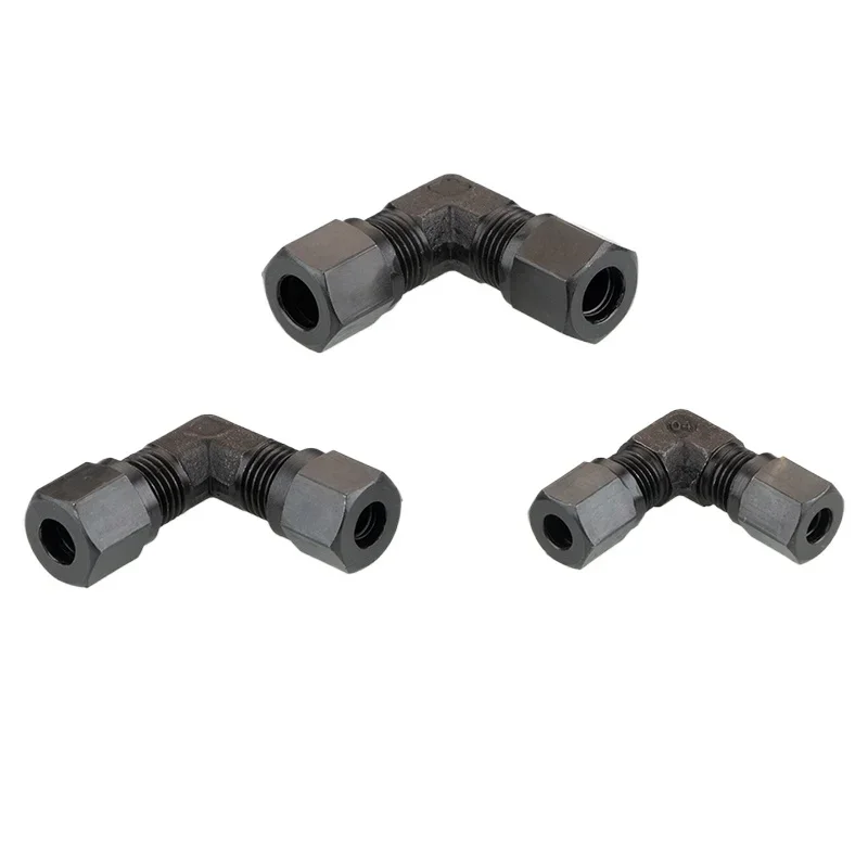 90-Grad-Winkel 6 8 10 12 14 15 16 18 20 22 25 28 mm Rohr Einzelhülse Kompressionsverschraubung Hydraulik Kohlenstoffstahl Fitting Öl – Detail 1