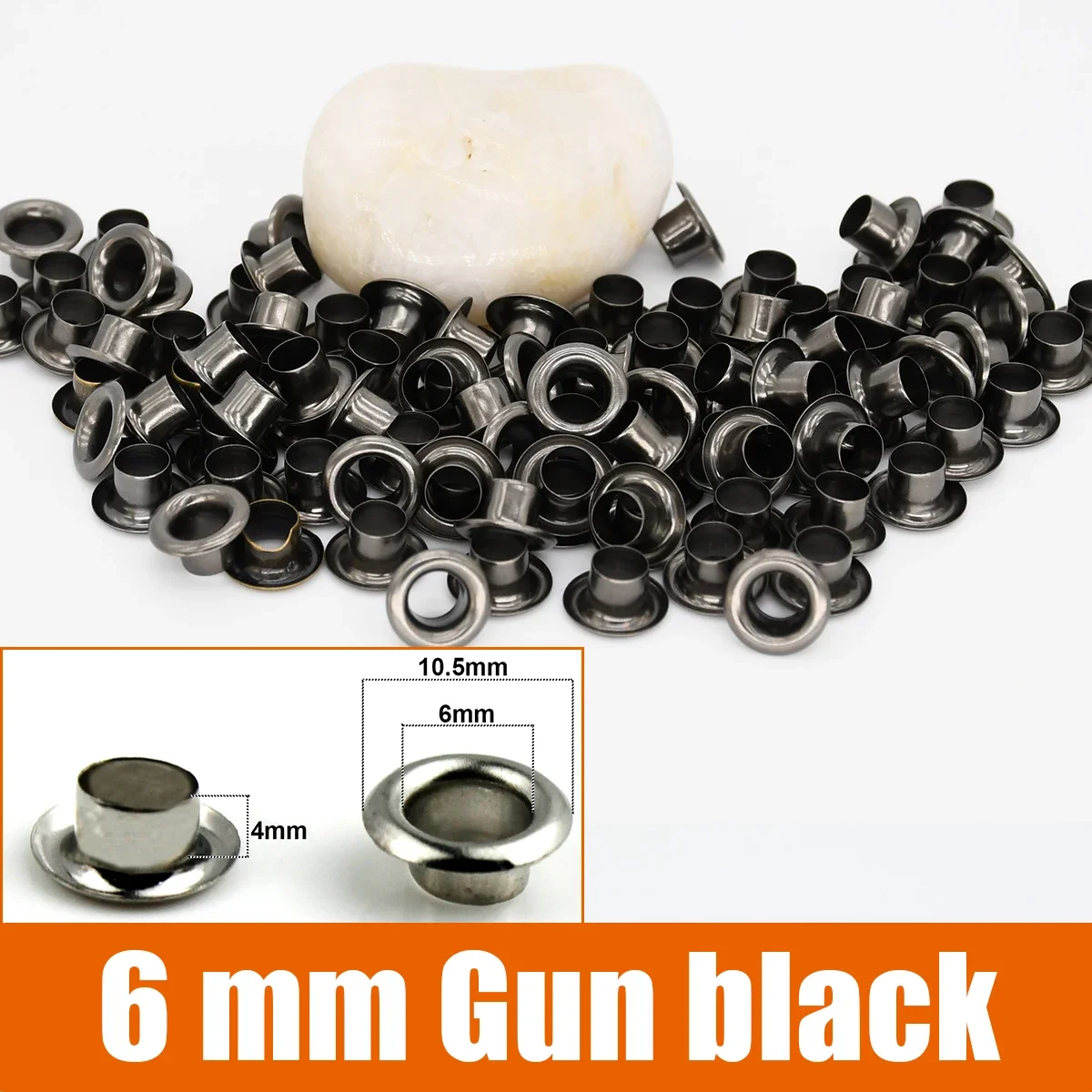 100sets 6/8/10/12mm Brass Eyelets with Washers Grommet Repairing Round Eye Rings for Shoes Bag Clothing Skin Belt Hat image 3