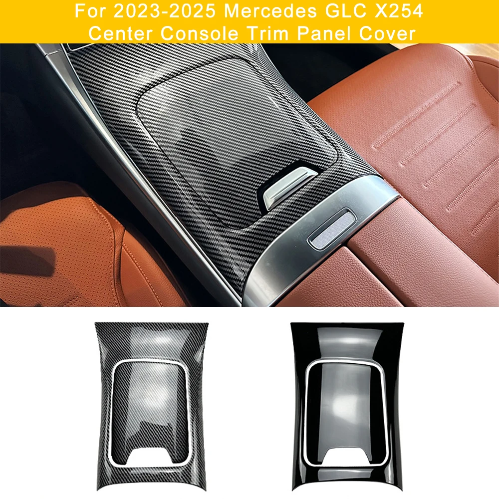 

Для Mercedes GLC X254 2023-2025 крышка панели отделки центральной консоли глянцевая черная клейкая наклейка из АБС-пластика подходит для GLC260 GLC300