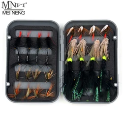 MNFT 32Pcs/Boxed Black Brown Dry Flies Fly Fishing Lure Wooly Bugger Streamer Trout Nymph Lures Carp Artificial Fish Bait