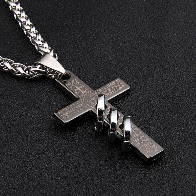 Vintage Cross Pendant Necklace for Outdoor charm Display Boys Girls Punk Hip Hop Friendship Jesus Men Cross Pendant Necklace