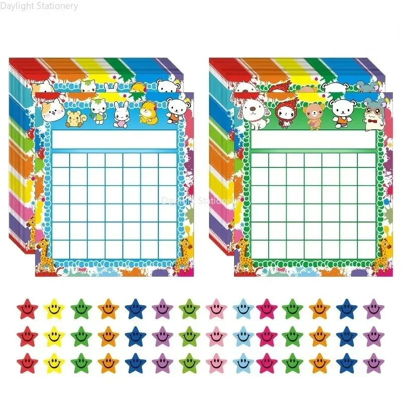 Motivate Students and Children with Incentive Charts and Colorful Stickers for Good Behavior and Study Habits