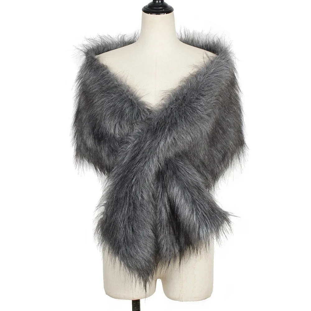 

Модный шарф из искусственного меха, расширенный разноцветный теплый шарф для шеи, теплые роскошные шали, осень-зима