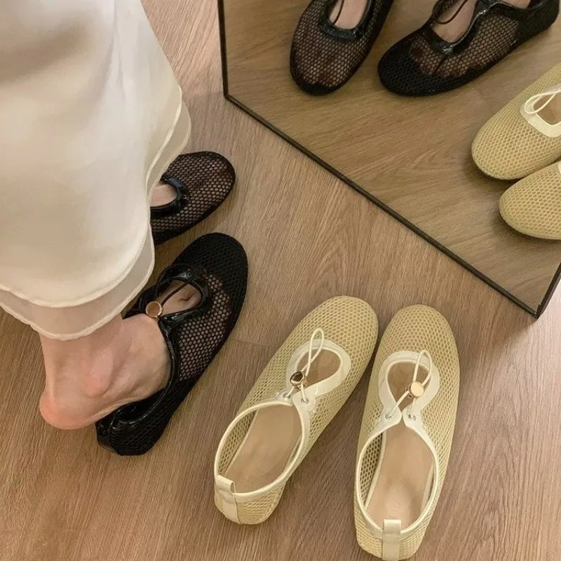 

Versatile Women's Single Shoes Summer Shallow Fashion Retro Spring Spring and Autumn Flat Shoes