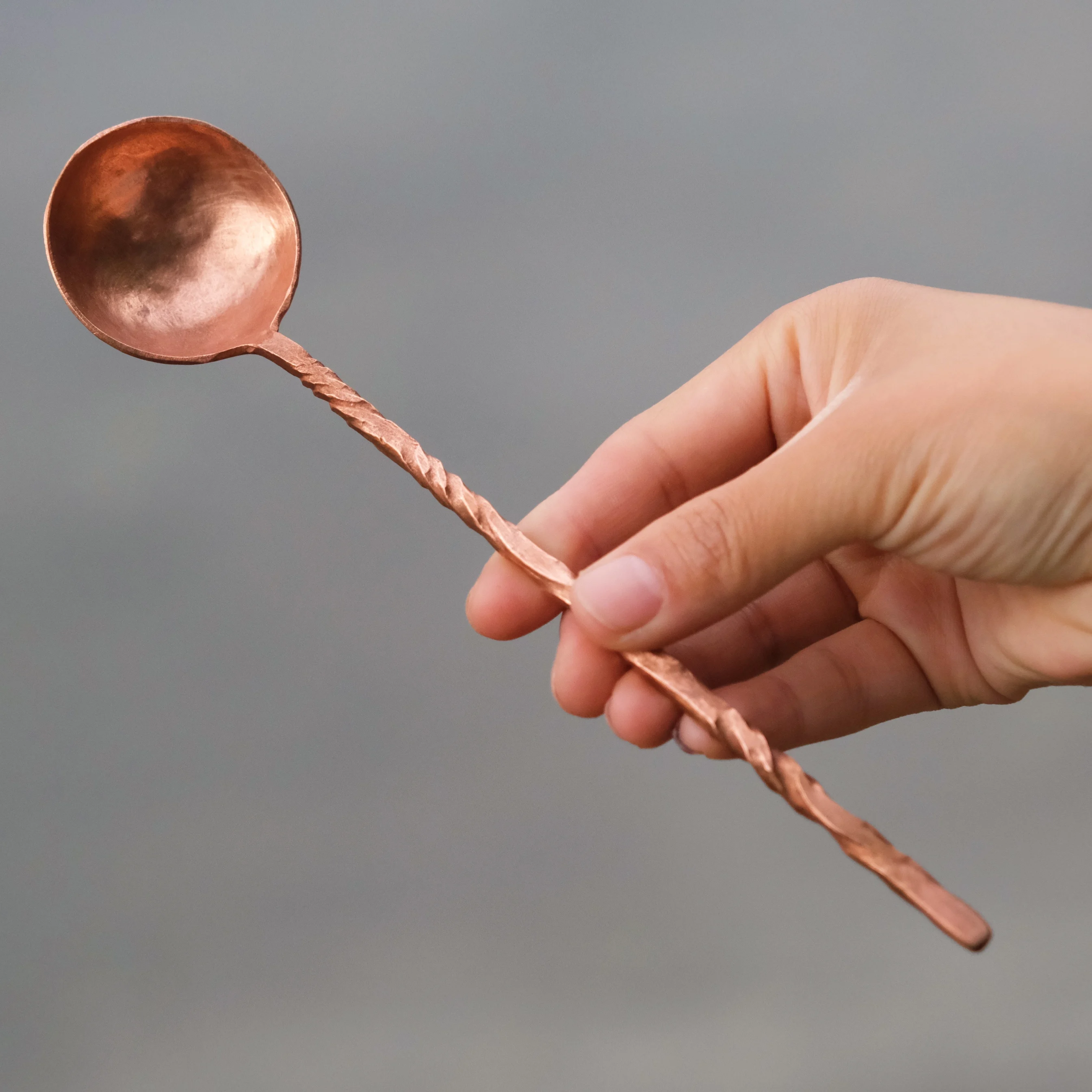 Imagem -04 - Produto Pode Ser Personalizado Handmade Pure Copper Coffee Spo Botão Spo Ins Wind Sobremesa Ocidental o