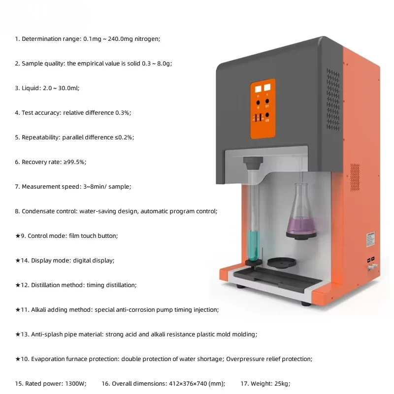 Halbautomat ische Destillation einheit mit القلويات TST-KDN 19C محلل آلي Stickstoffkorn-Protein