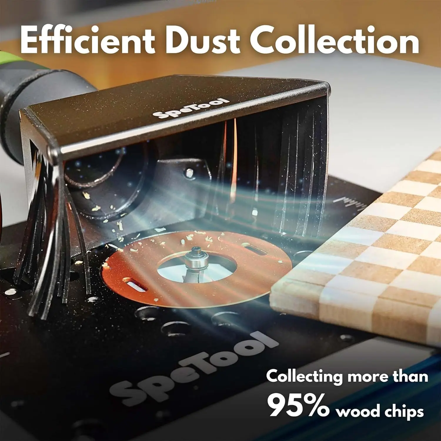 SpeTool Aluminium Router Table Insert Plate Router Plate Kit with Adjustable Dust Collection System Pre-drilled Router Plate