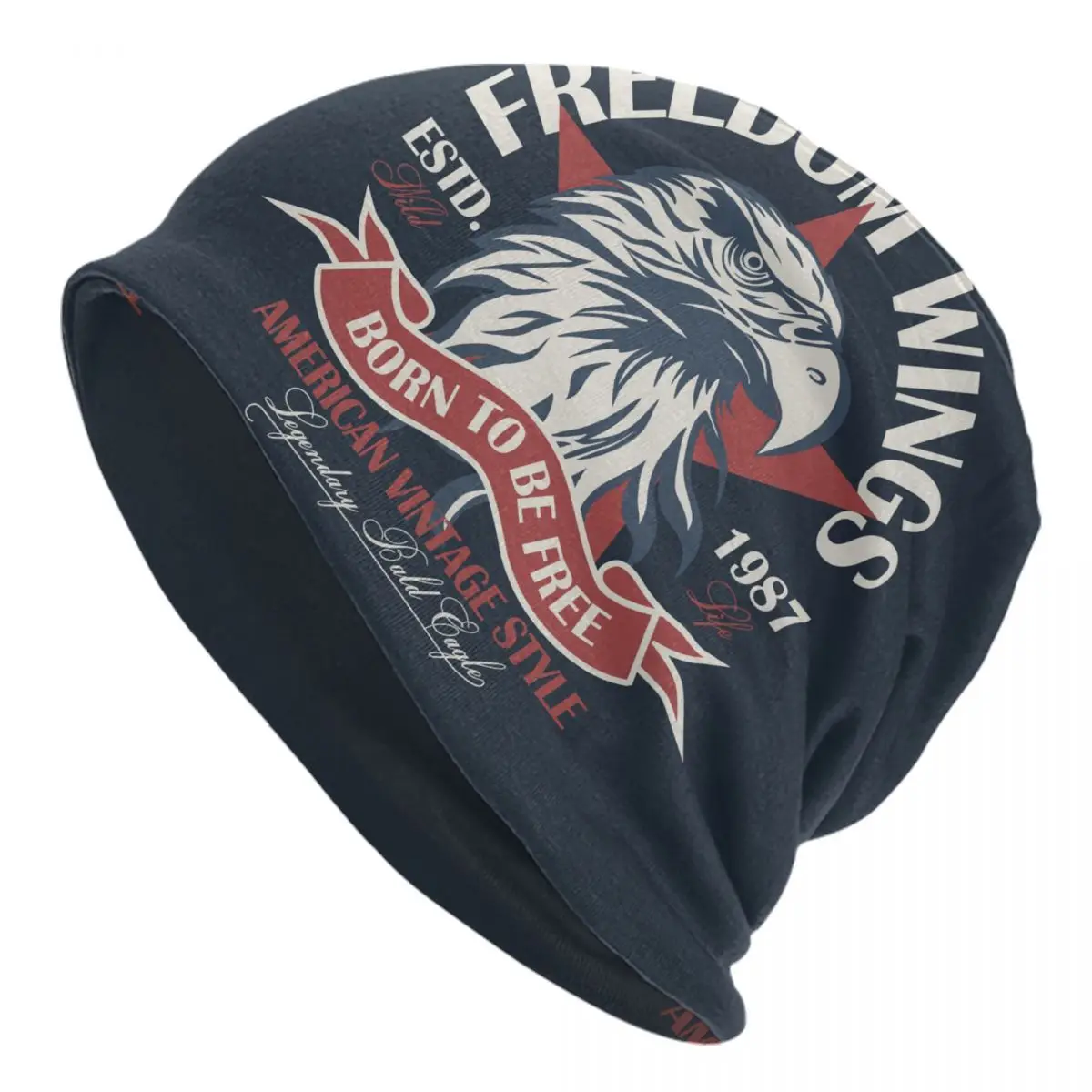 

American Bald Eagle Skullies Beanies Caps Unisex Winter Warm Knitted Hat Women Men Street Adult Bonnet Hats Outdoor Ski Cap