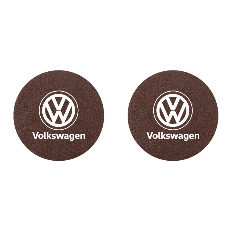2 Stück Auto-Getränkehalter-Einlage Emblem-Untersetzer Rutschfeste Matte für VW Golf Tiguan T-Roc Polo Passat ID.4 T-Cross ID.3 Taigo ID.7