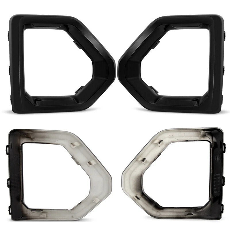 Front Fog Light Outer Bezel Cover Front Fog Light Cover Black Set For GMC Sierra 1500 Denali 2019-2022