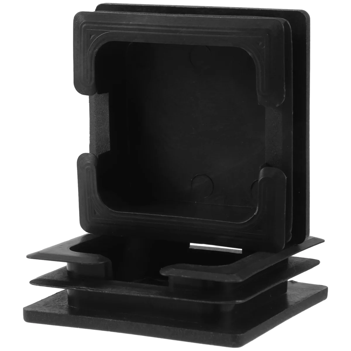ABGQQ 75mm x 75mm Plastic Square Caps Tube Pipe Inserts End Blanking 2 Pcs