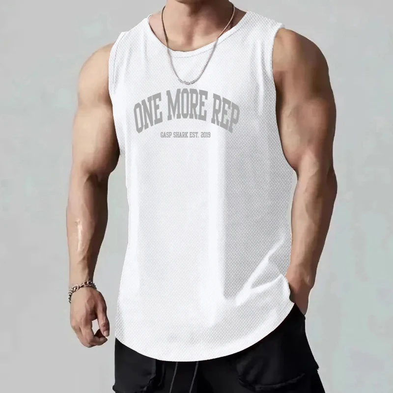 ONE MORE REP Men's Muscle Vests Summer Mesh Breathable Gym Clothing Fitness Sleeveless T Shirt Quick Dry Sports Tank Tops - view 3