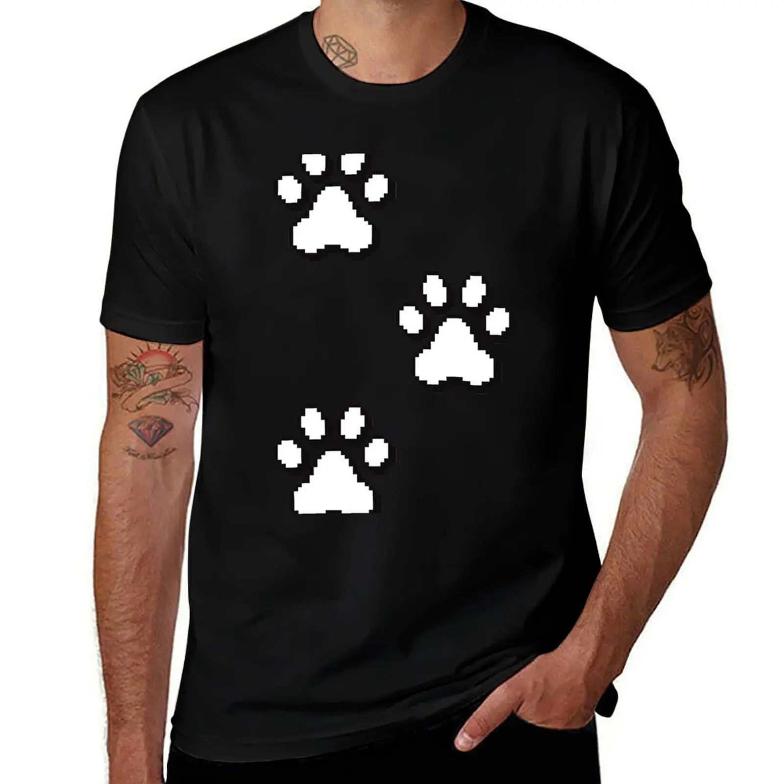 Pixel paw pads! T-Shirt Basic Plain Tee for Spring and Summer T-Shirt