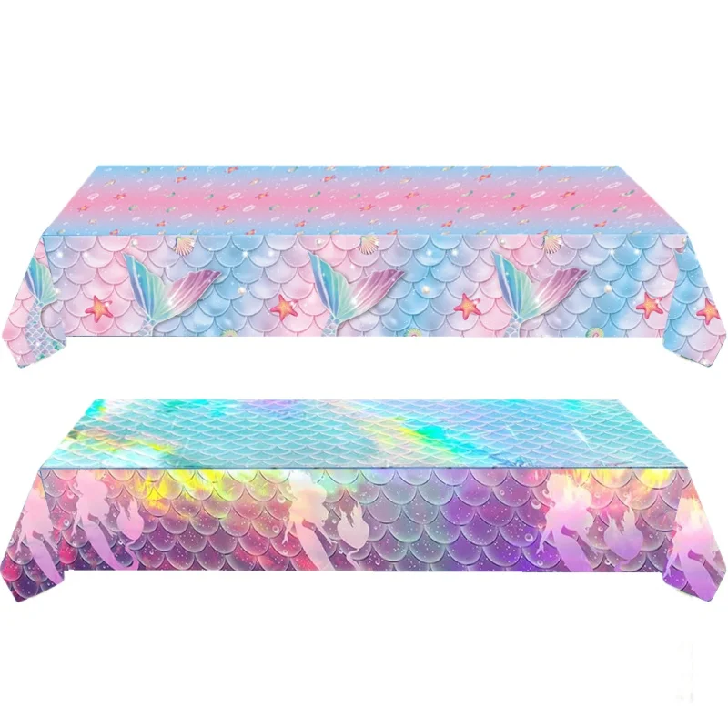 

Mermaid Tablecloth The Little Mermaid Disposable Tableware Mermaid Birthday Party Decor Baby Shower 1st Birthday Girls Decor