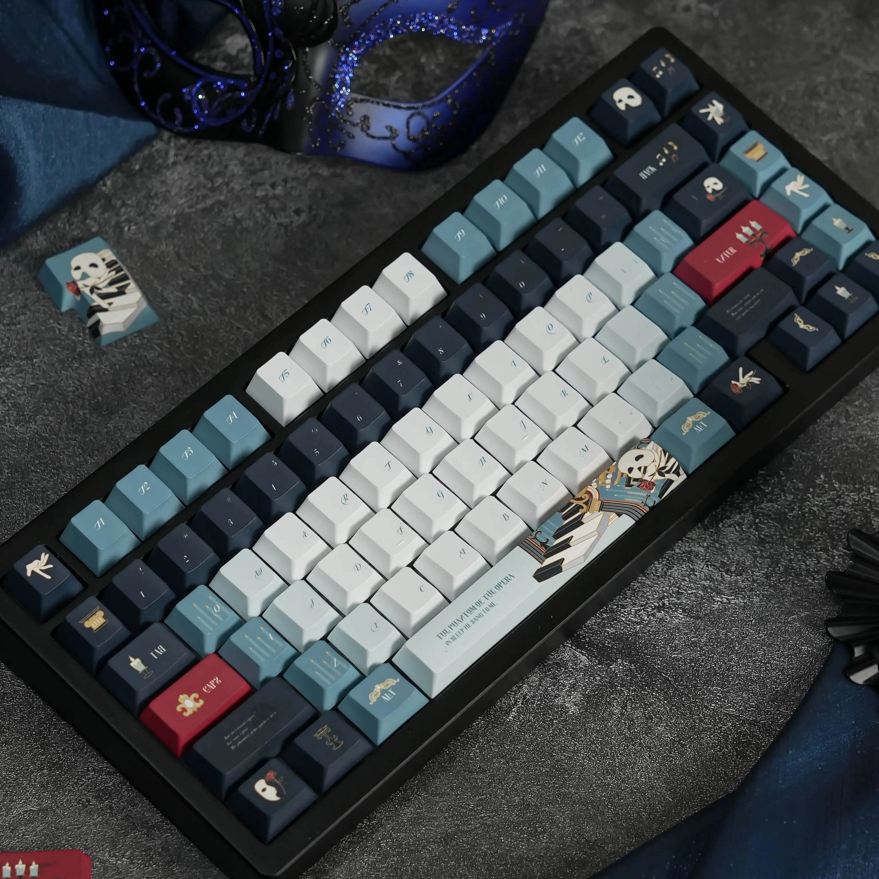 

PBT The Phantom of the Opera Keycaps Cherry Profile Keycap Dye Sublimation Key Caps For MX Cherry Mechanical Keyboard Accessorie