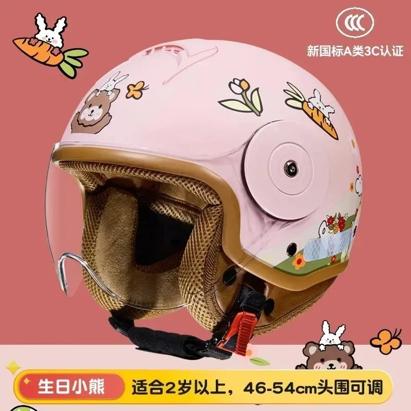 Hot Childrens Helmet Child Cartoon Animation Moto Motor Helmet Comfortable Motos Protective Safety Helmets Kids 3~12 Years