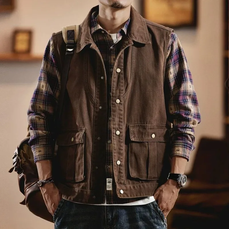 

Vintage Americana Tactical Vest 2025 Men's Outdoor Mountain Hiking Loose Workwear Jacket​