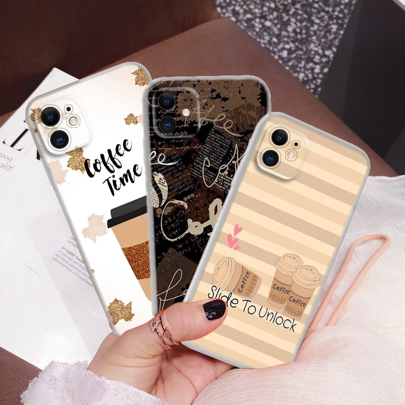 P66 Coffee cartoon pattern Soft Case for LG G3 G8 K10 Pro K10A K11 Plus K22 K30 K40 K40S K41S K50 K50S K51 K51S K52 K62 K42