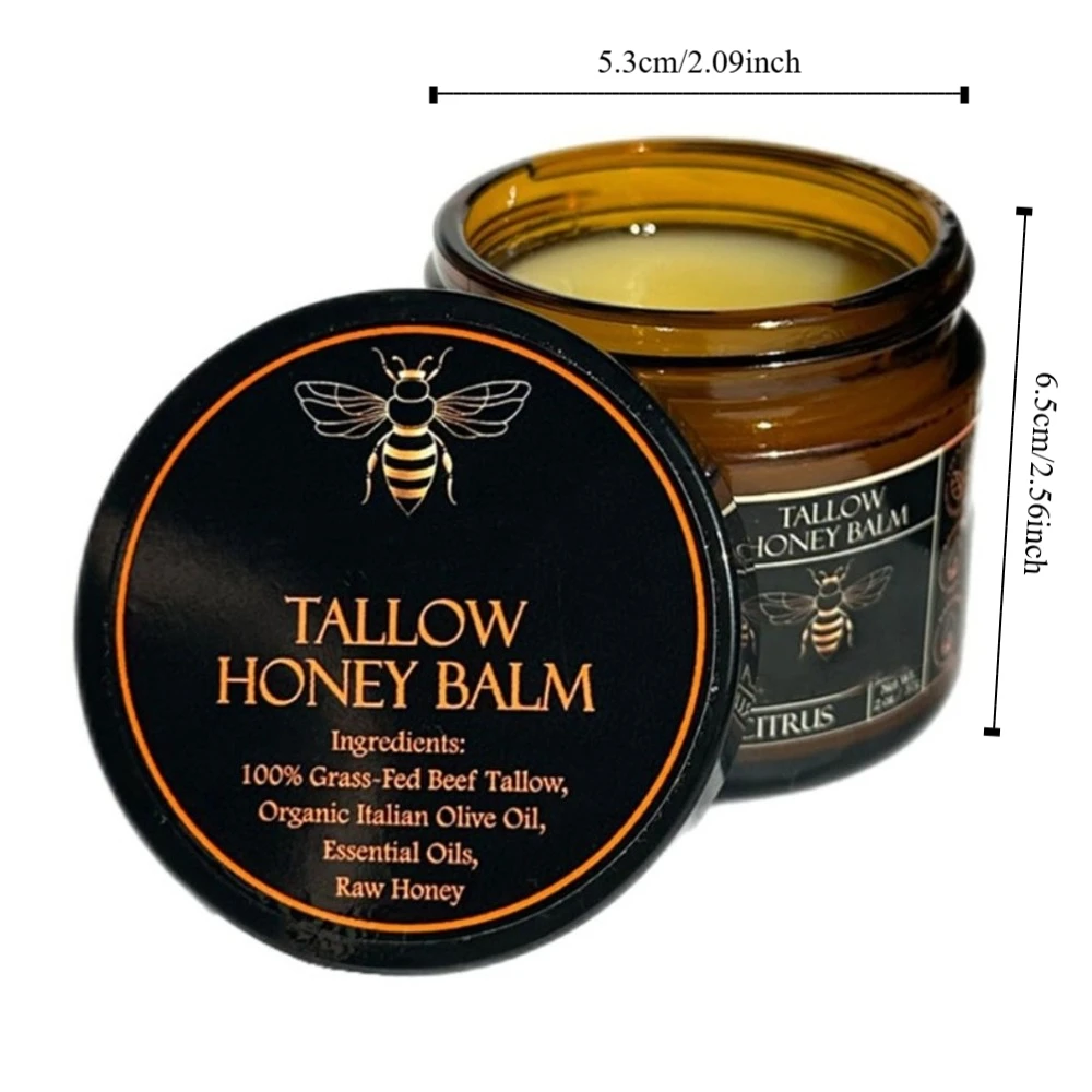 Nuevo Bálsamo corporal Tallow de mandarina con miel cruda, crema corporal totalmente Natural hecha a mano, bálsamo Tallow de ternera para adultos