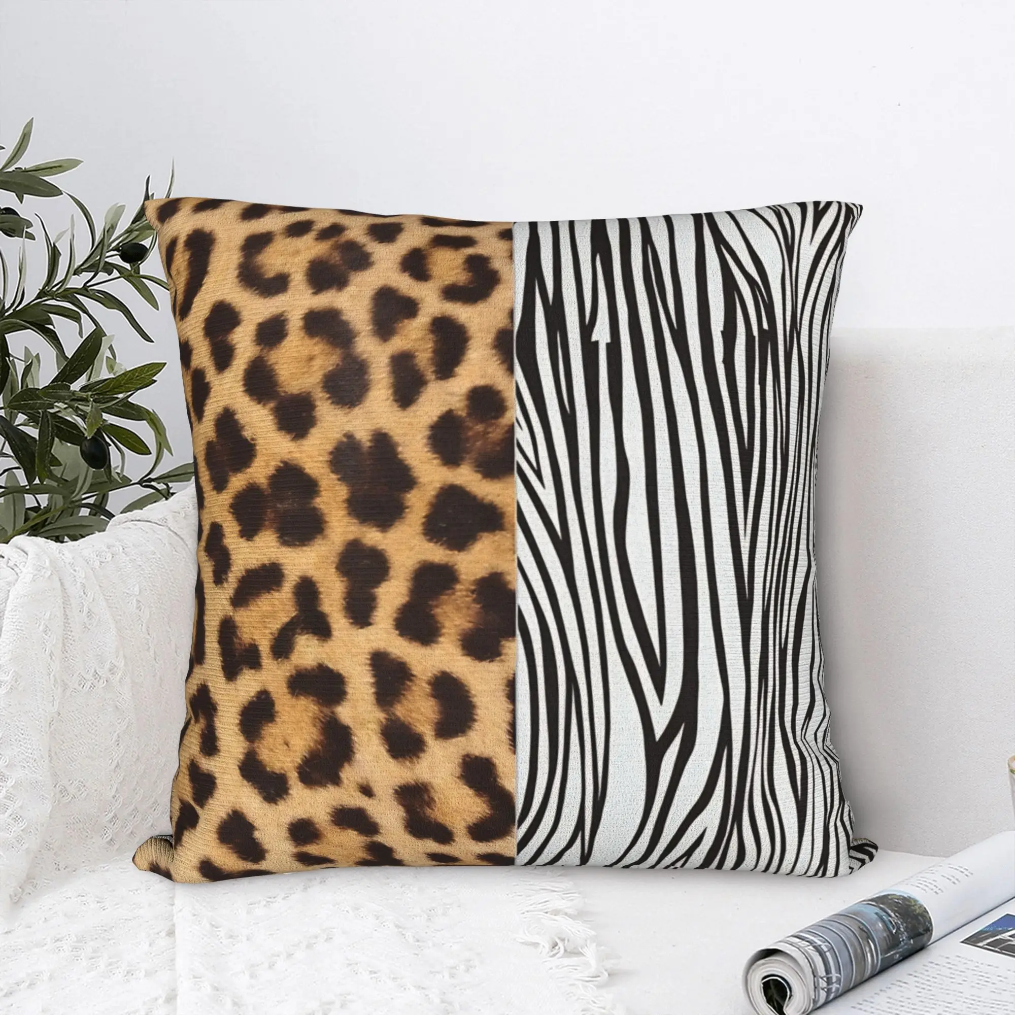 Pillow Cover Wild Leopard and Zebra Print  Morden Pillow Case For Sofa Home Decor Pillowcases