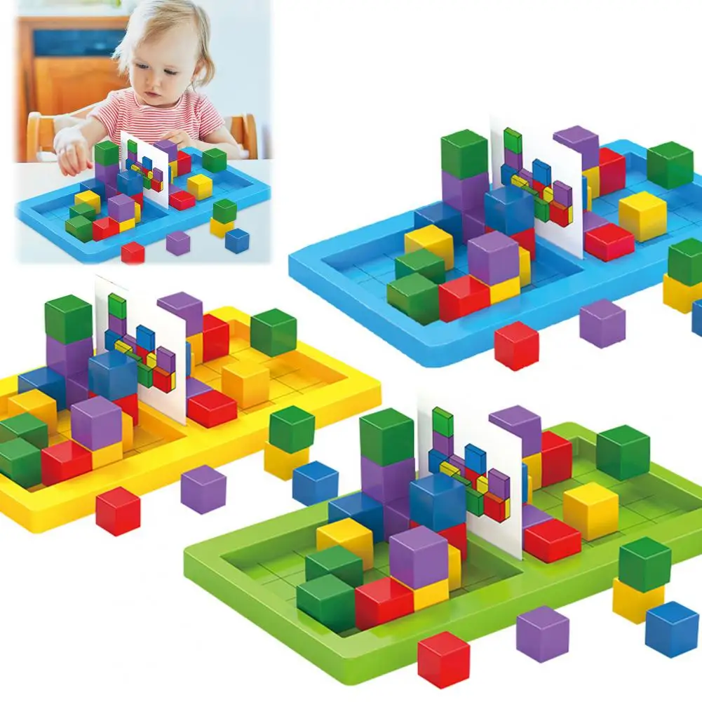 Kids Educational Toy Parent-child Geometric Cube Stacking Game for Kids Educational Toy with Building Blocks 2 Players for Boys