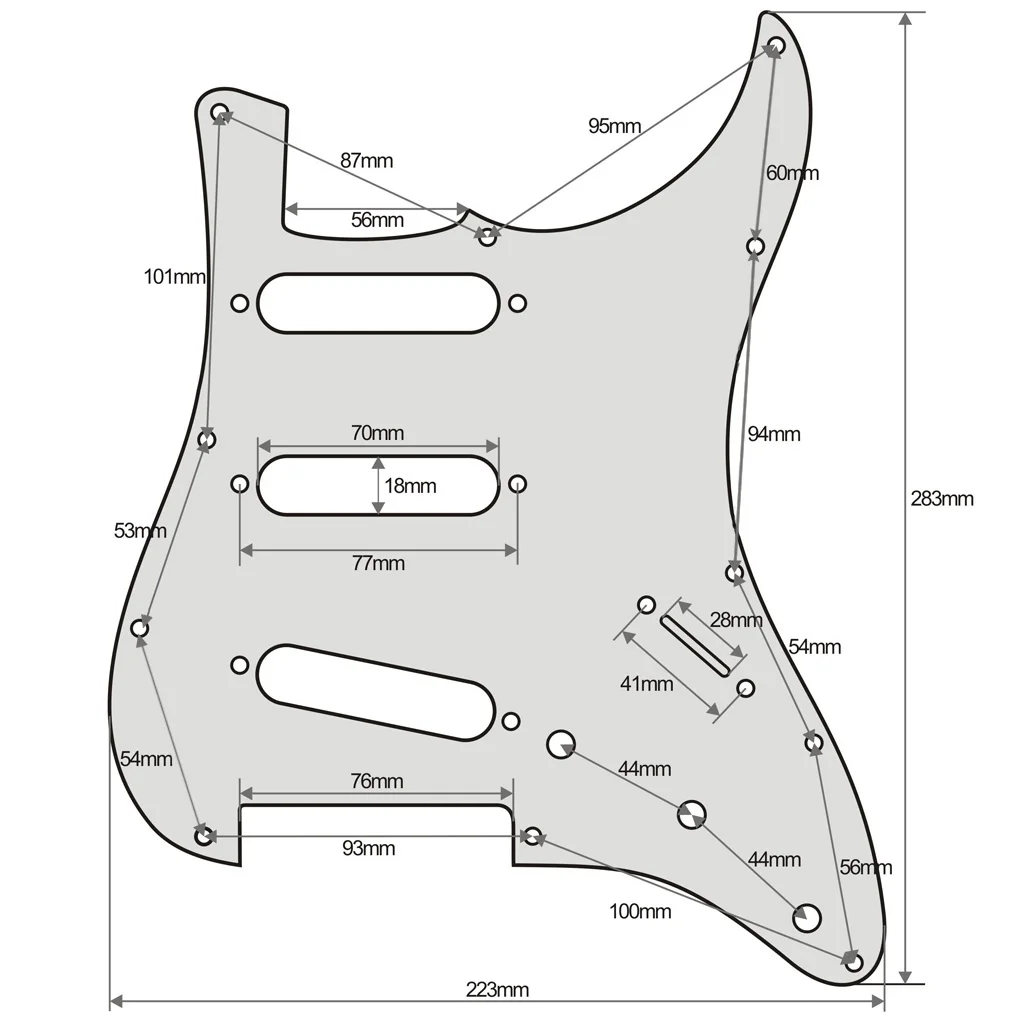 FLEOR ST SSS Electric Guitar Pickguard 11 Hole Scratch Plate & Back Plate & Screws, 13 Colors Choose