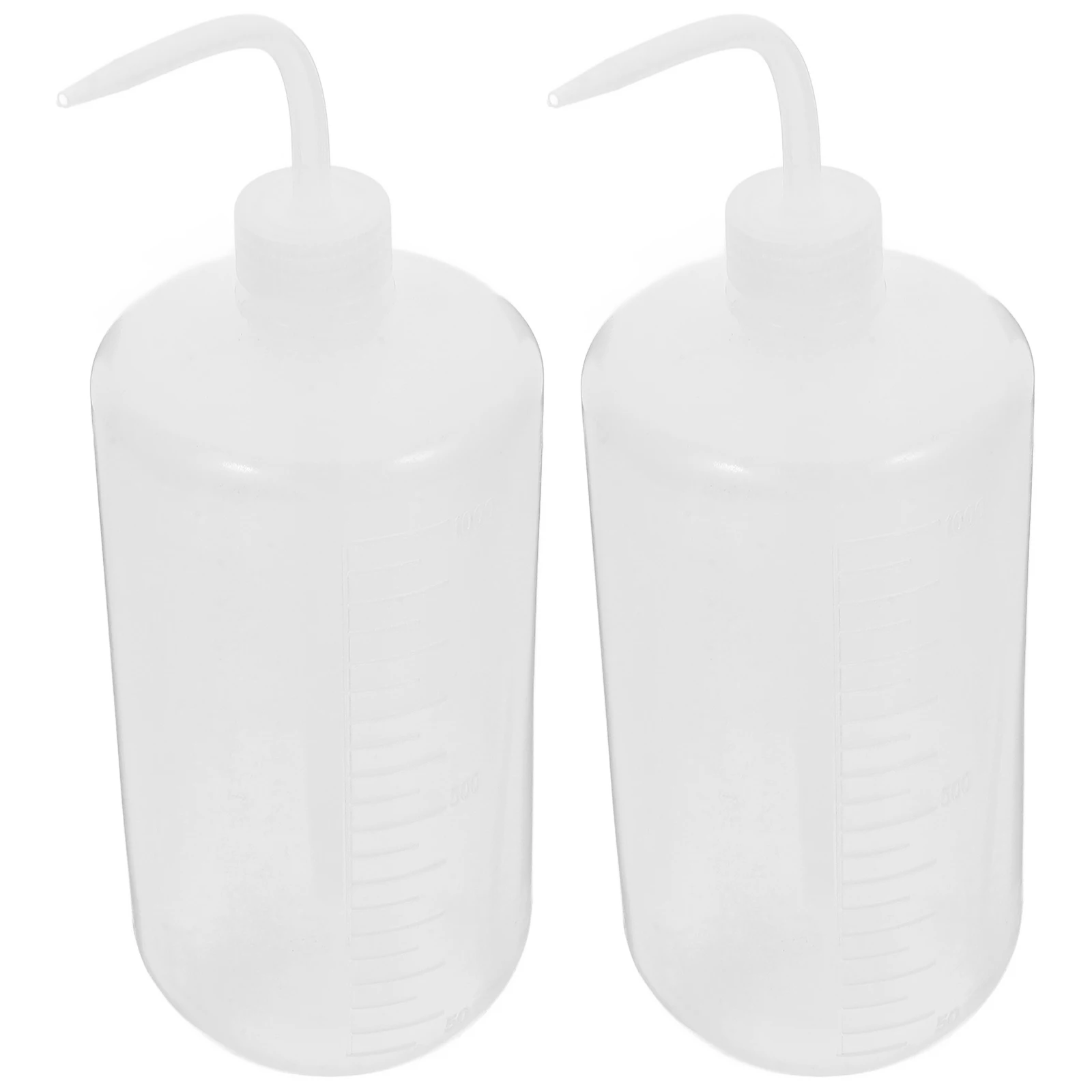 

2pcs 1000Ml Plastic Washing Bottles Lab Squeeze Bottle Graduated Scale Curved Mouth Watering Can Laboratory Cleaning Spray