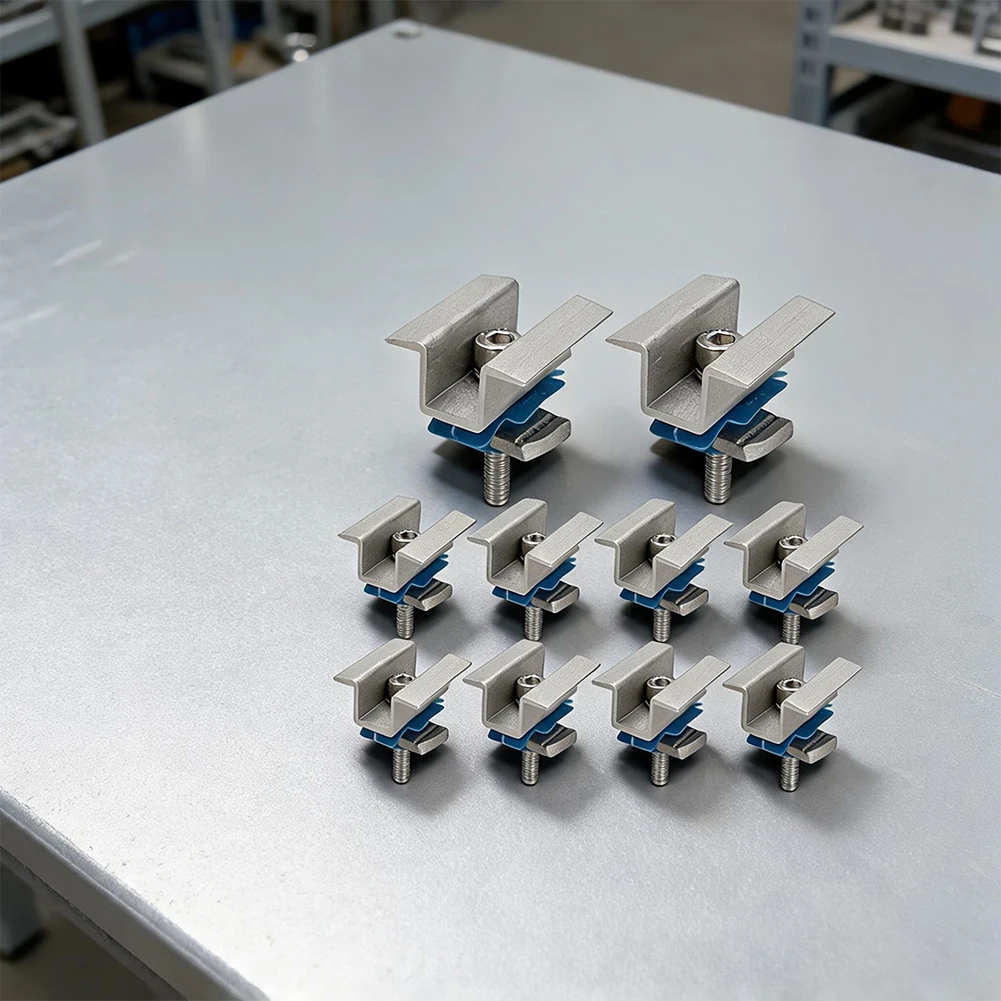 10 Adjustable Aluminum Alloy Mounting Brackets for Solar Panels on RV Home and Marine Rail Based Mounting Systems