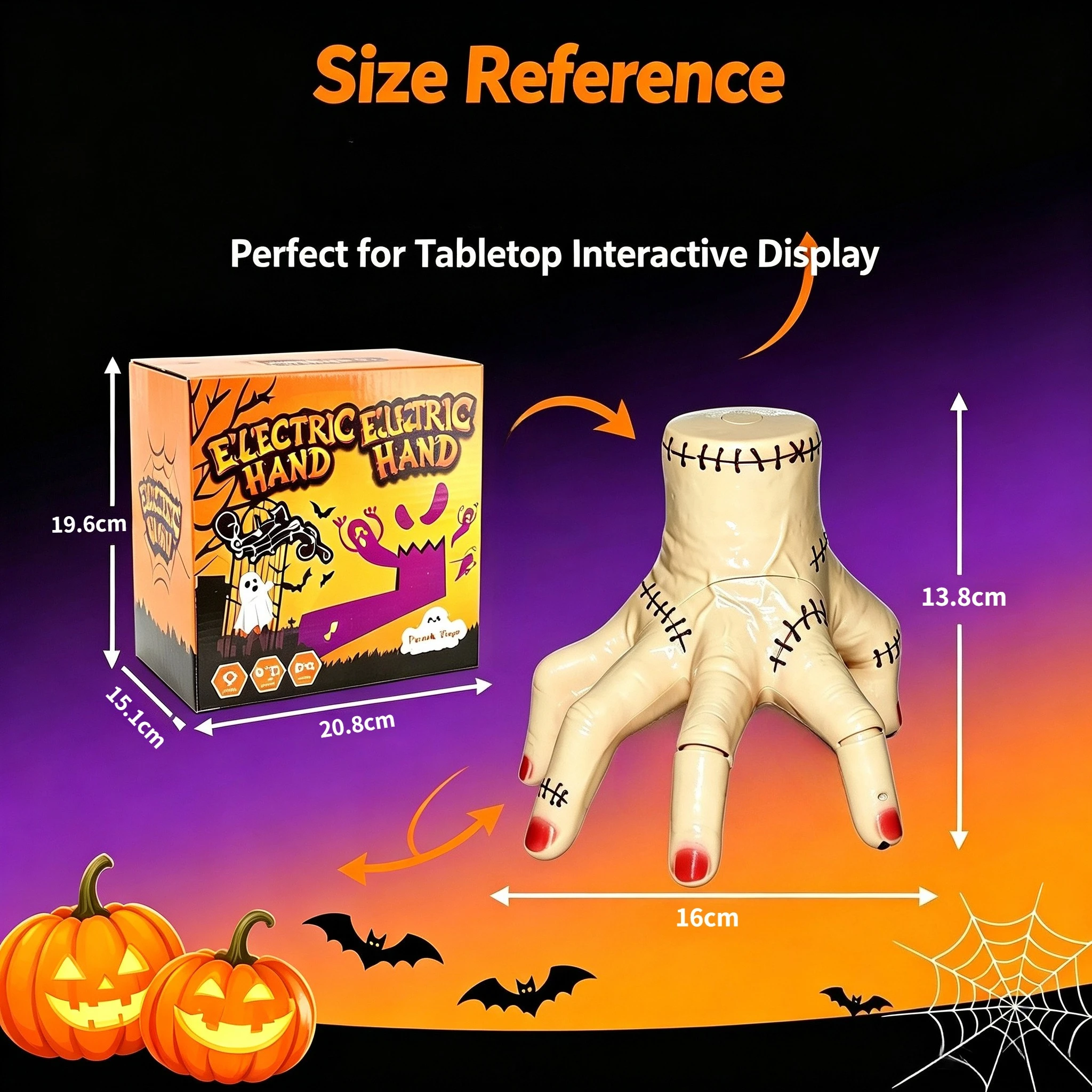 48Pcs Electric Crawling Fake Hands, RGB Light & Spooky Halloween Music, Themed Role‑Play Toy for Party Decor & Collection
