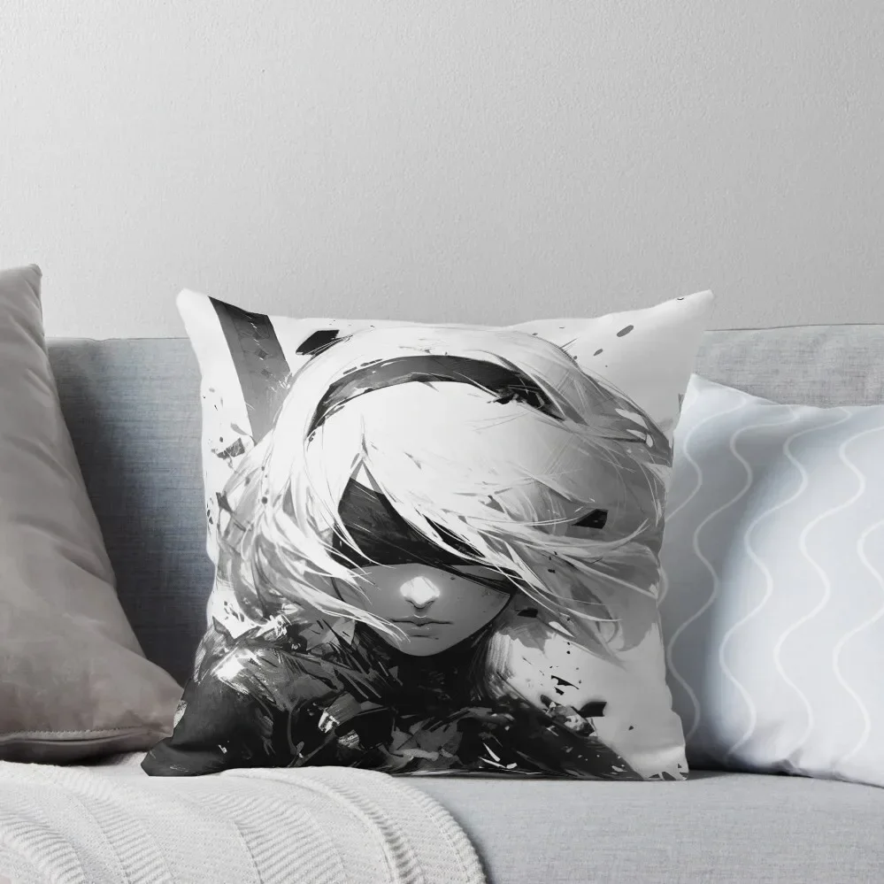 2B - Nier Automata - Combat Android Throw Pillow Cushion Covers For Living Room Plaid Sofa pillow