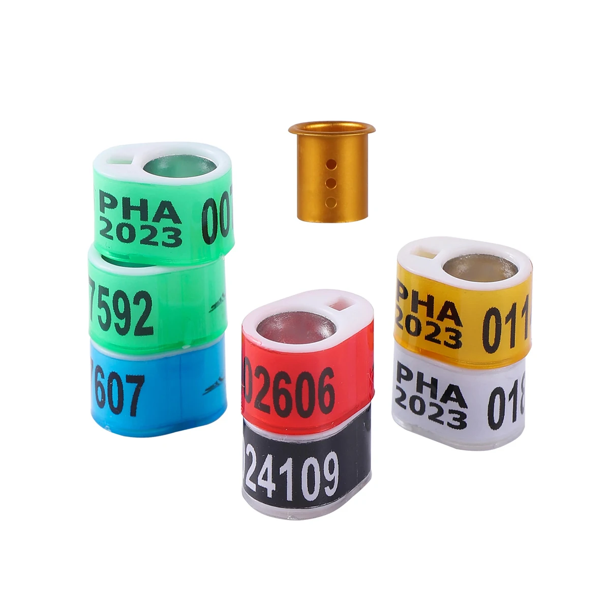 

ID8mm Aluminum with Holes Birds Foot Rings PHA 2025 Plastic Racing Pigeon Parrot Identification Leg Ring Electronic Labels 30Pcs