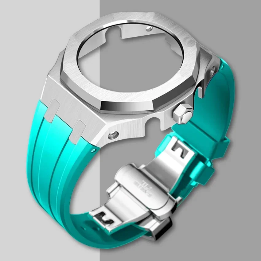 Neues Gen5 Casioak Edelstahlgehäuse für G-Shock GA2100 Mod Kits Modifikationskit Metallblende Gummiband für GA2110 GAB2100
