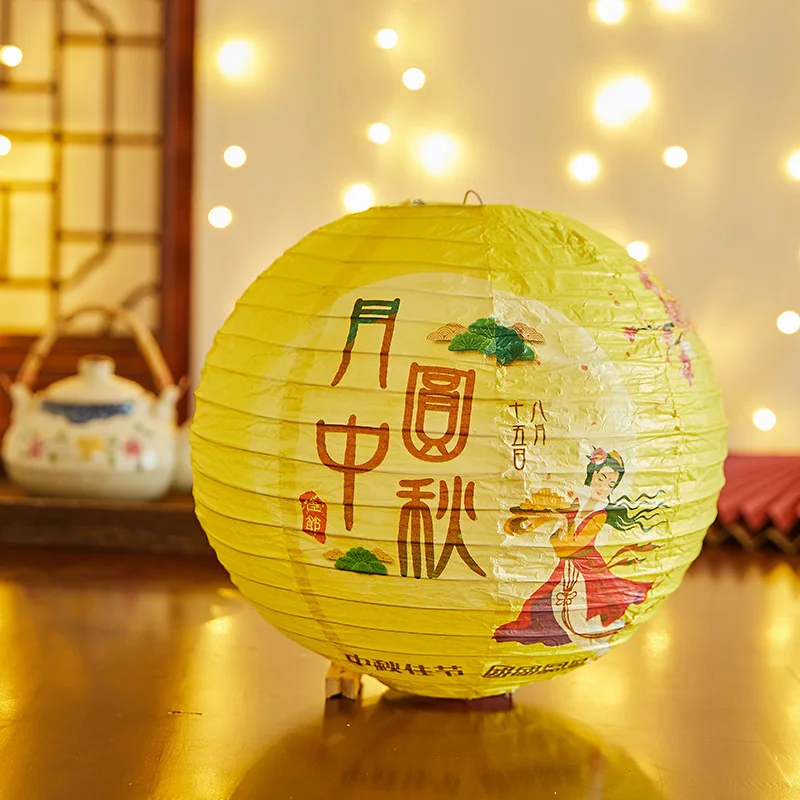 

Flower Letter Printed Festival Lantern Hanging Fu Character Chinese Lantern 30cm Bamboo Paper Paper Lantern Dance Props