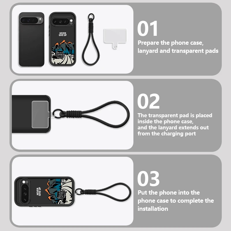 Snow Mountain Patterned Phone Case For Google Pixel 10 9 Pro XL 10 9 Pro 9A 8A Soft Silicone Lanyard Cover For Pixel 7A 8 7 Pro view 3