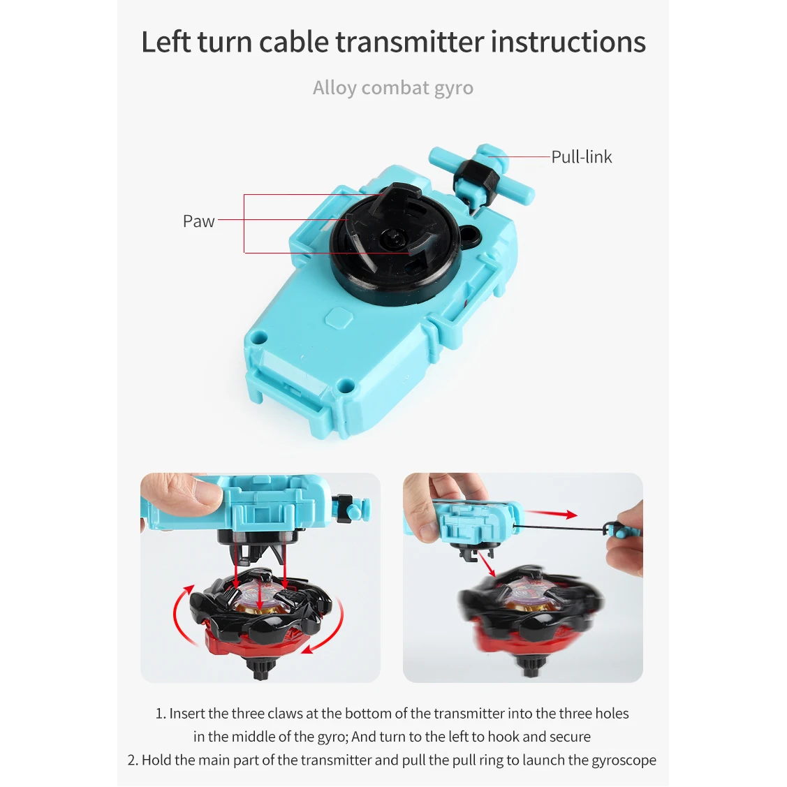 Beylauncher for BEY X BX ブースター トップス、左回転ランチャーおもちゃは左に回転します