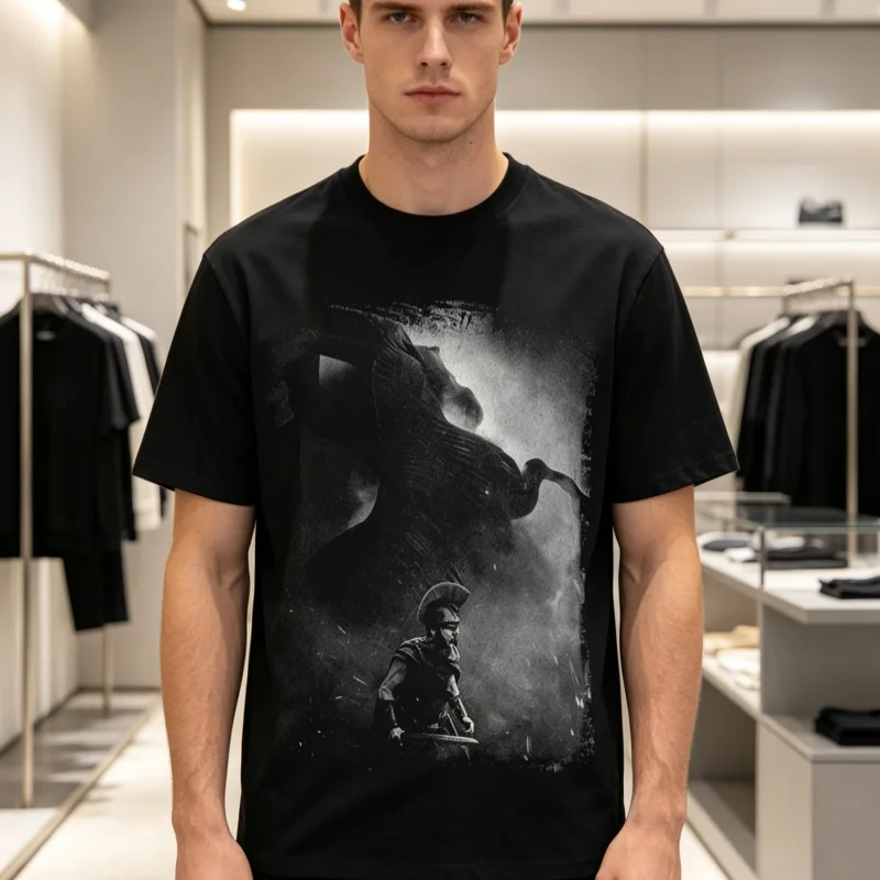 Odyssey Portrait Printed T-shirt Action Fantasy Journey Black Fashion British Style Fan Customized T-shirt for Men and Women