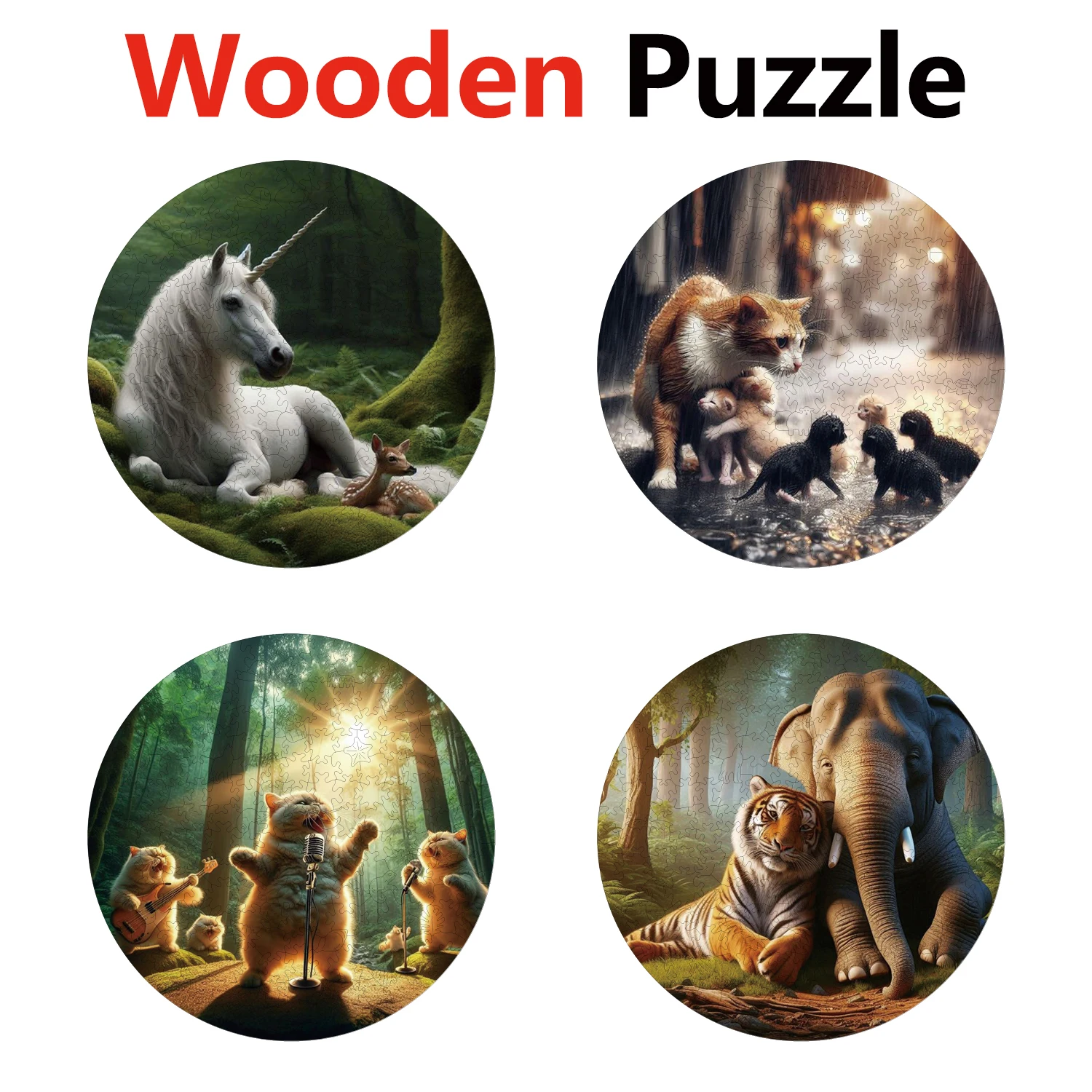 

Unicorn Cat Elephant Animal Puzzles High Quality Jigsaw Puzzle Wooden Puzzle Best Christmas Gift
