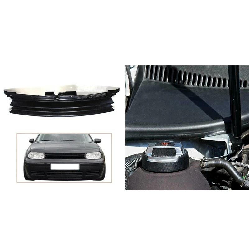 Black Car Grill Front Hood Grille For GOLF 4 MK4 R32 With Coolant Expansion Tank Cap Lid Retro 420121321