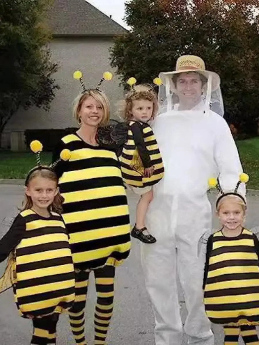 Novo Fsia de loween 2025 para Adultos e Crianças, Traje de Abelha para Apresentações, Roupa de Joaninha para Festivais...