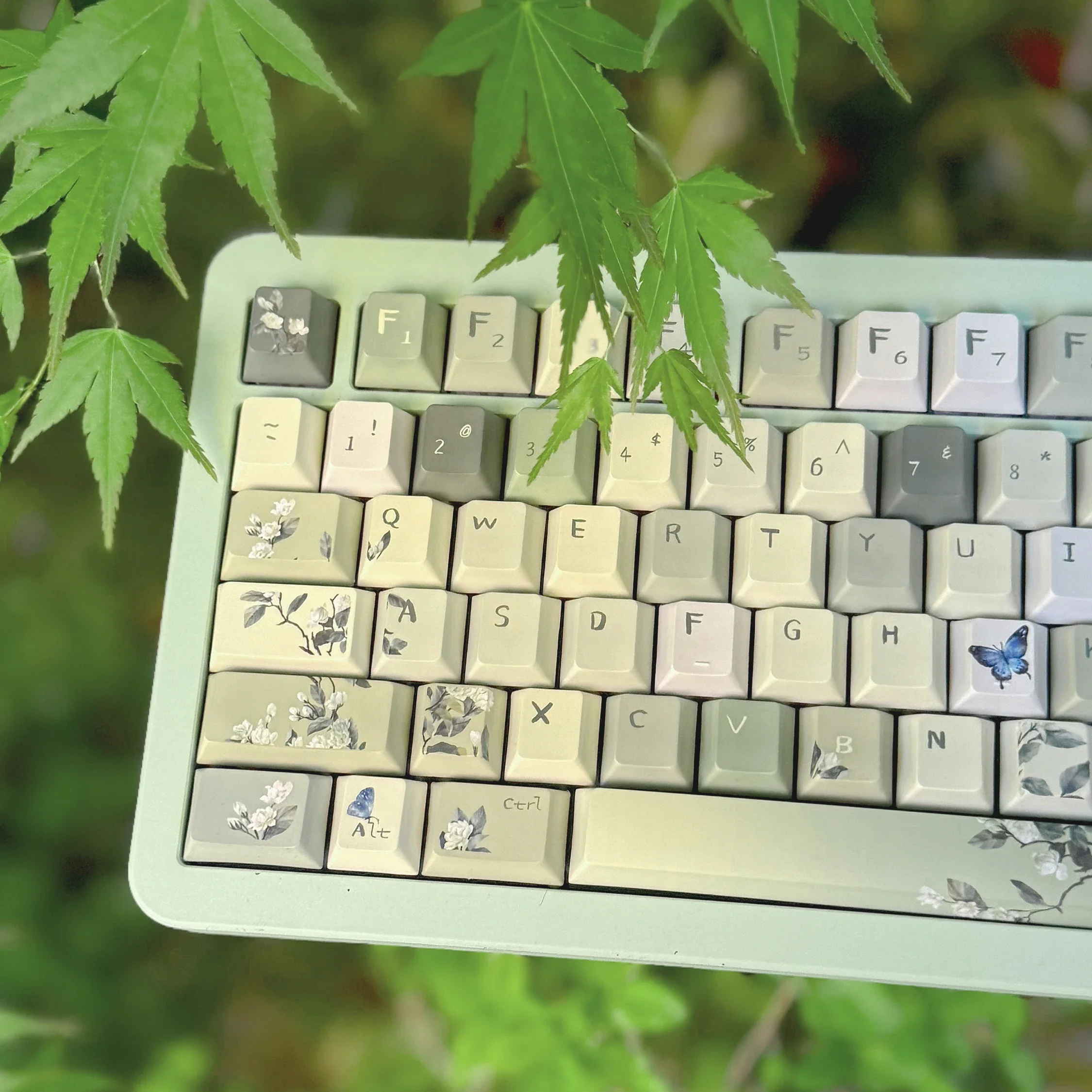 Theme Jasmine Snow Bud Keycap 140 Keys Five-Sided Sublimation New Original Mechanical Keyboard