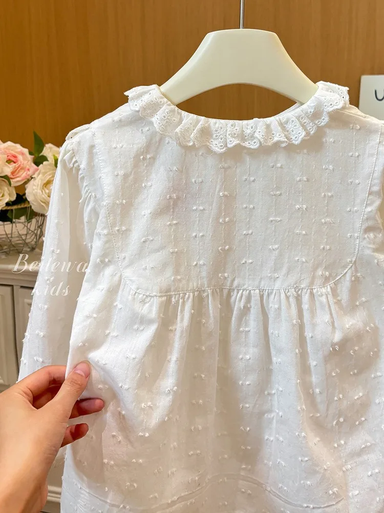 New Girls Spring Summer White Shirt For Baby Girls Korean Casual Style Fashion Kids Beautiful Top - view 6