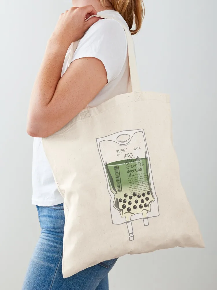 

Matcha Green Tea Boba IV Tote Bag Woman shopper bag supermarket folding bag custom canvas sacs de shopping
