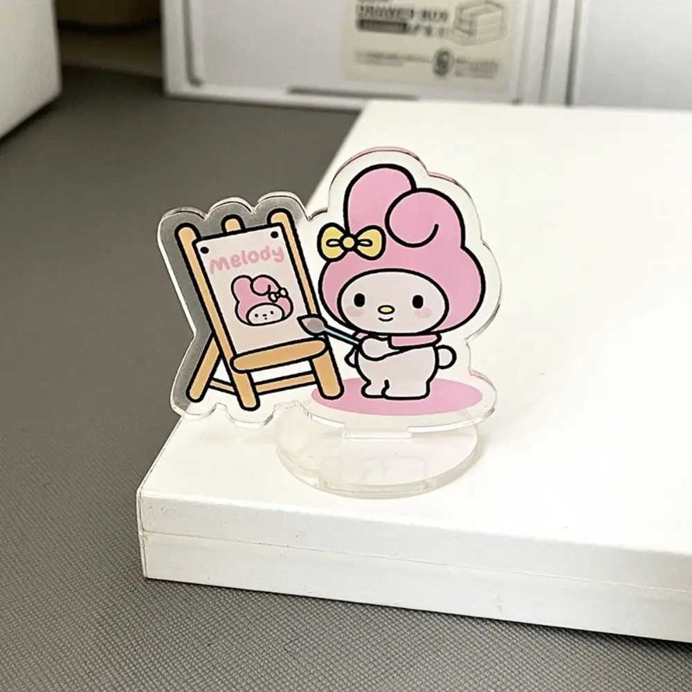 Sanrio Kuromi Mymelody Cinnamoroll Desktop Inspirational Learning Stand Card Acrylic Note Clip Funny Creative Figure