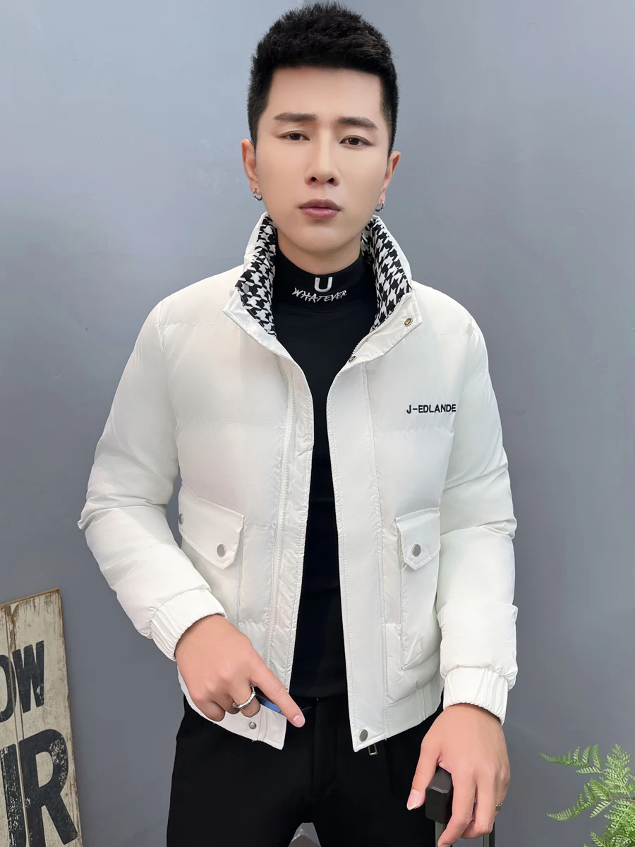 

Men's Winter Cotton Jaet Faionable Trendy Slim Fit Collar Warm Youth down Casual Versatile Durable Polyester Lined Zipper